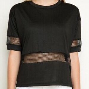 Brandy Melville Mesh Stripe Top